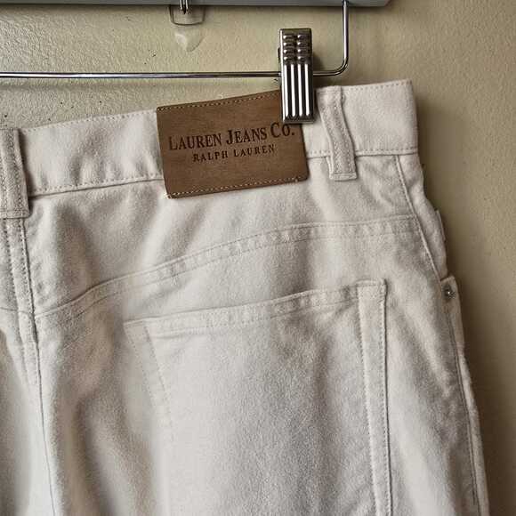 Lauren Ralph Lauren Cream Straight Leg Pants Size 12 High Rise Vintage 90s - Picture 7 of 8